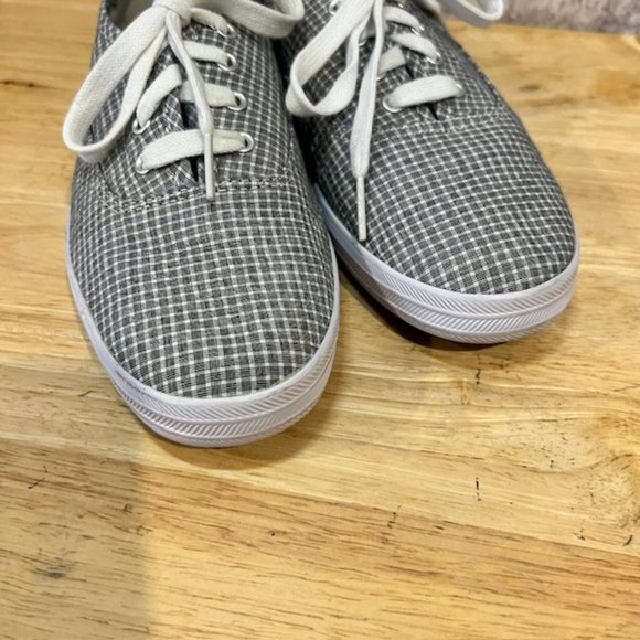 Keds Black & White Plaid Lace Up Sneakers Size 7 - Picture 4 of 7